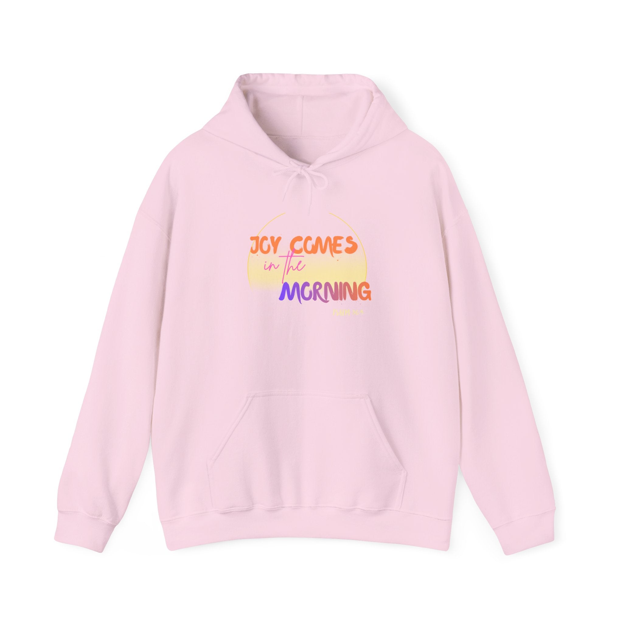 Joy Comes in the Morning Hoodie — Sunrise Psalm 30:5 Inspirational Sweatshirt