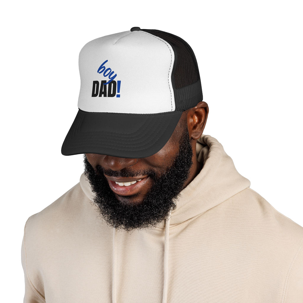 Boy Dad Trucker Cap — New Baby Announcement Hat for Proud Fathers