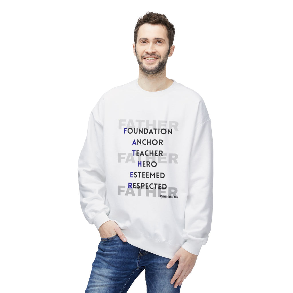 Father Acronym Crewneck Sweatshirt – "Father: Foundation, Anchor, Teacher, Hero" Gift