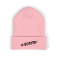 #Worthy Embroidered Cuffed Beanie — Inspirational Winter Hat