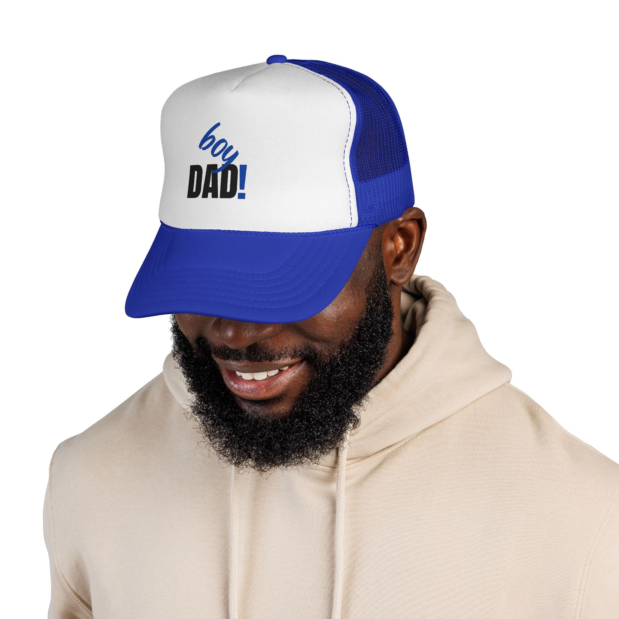 Boy Dad Trucker Cap — New Baby Announcement Hat for Proud Fathers