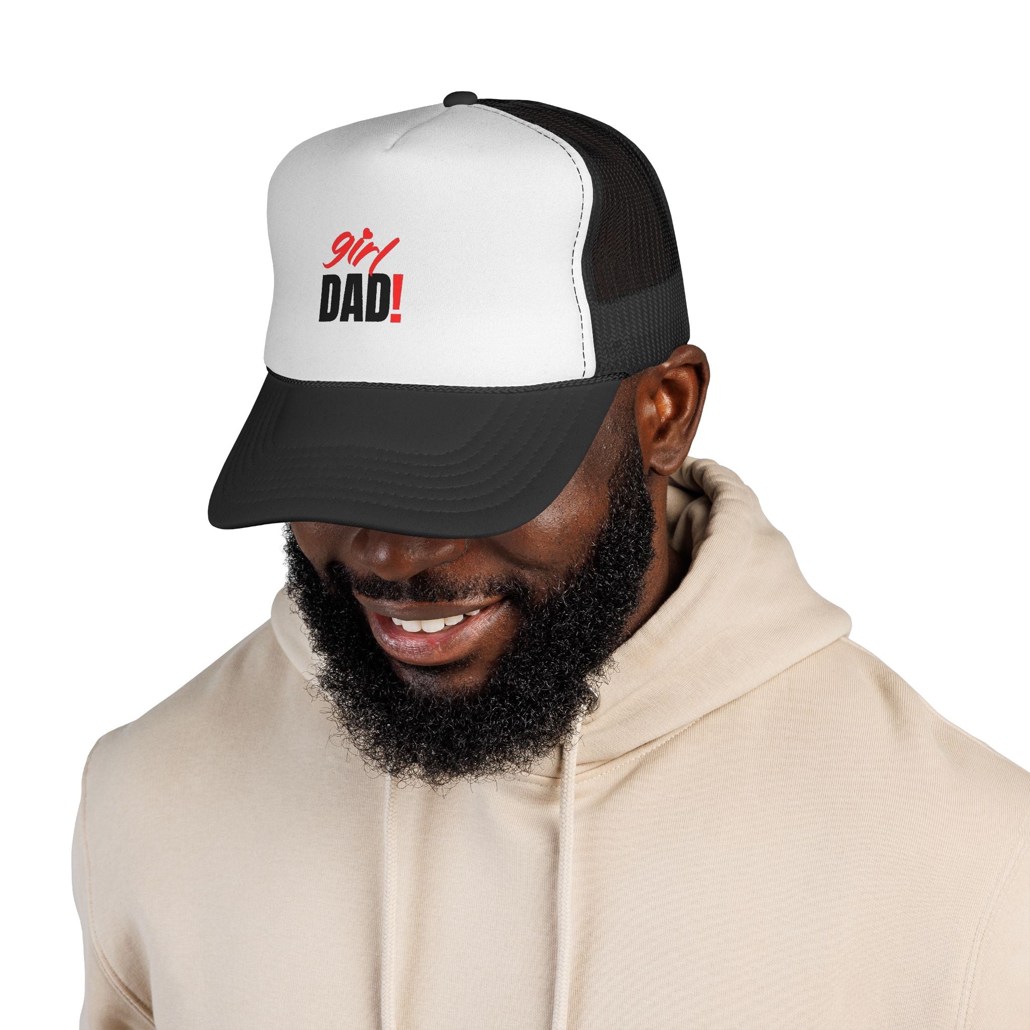 Girl Dad Trucker Cap — Vintage Bold Script Baseball Hat for New Dads & Father's Day